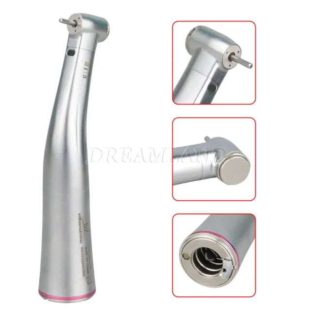 Dentaire 1:5 LED Fiber Optic Contra Angle Handpiece Red Ring kavo style 3