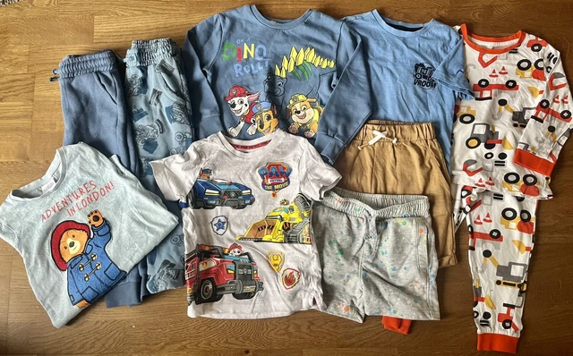 Boys Clothes Bundle 3-4 Years Paw Patrol Jumper T-shirts Joggers Shorts PJs