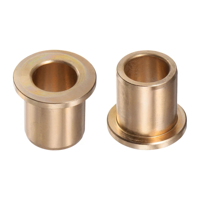 2pcs Flange Bearing Sleeve 15mm x 21mm x 25mm Bronze Self-Lubricating Bushings