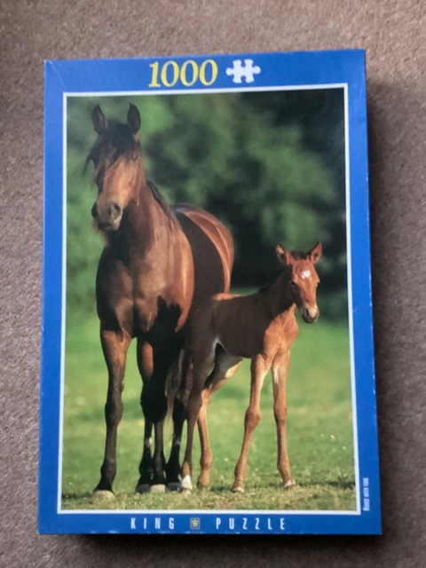 1000 Stück König Puzzle Pferd Mit Ffohlen - Komplett