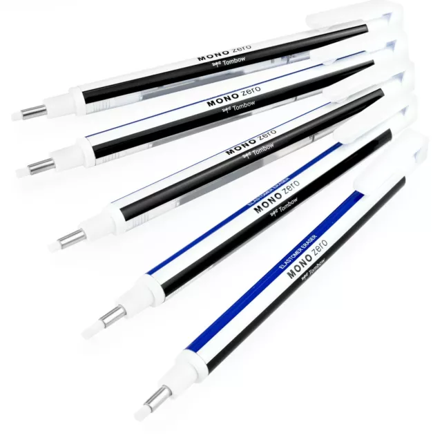 Tombow Mono Zero Radiergummi Halter - Extra Fein - 2.3mm Rund Spitze - Pack 5