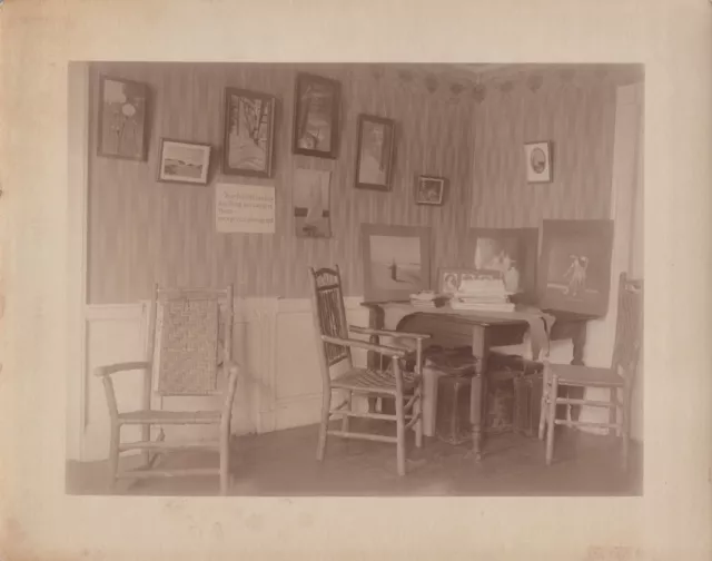 GENUINE AMERICAN HOUSE OLD ANTIQUE LIVINGROOM & PICTURES 1940s VTG Photo Y 413