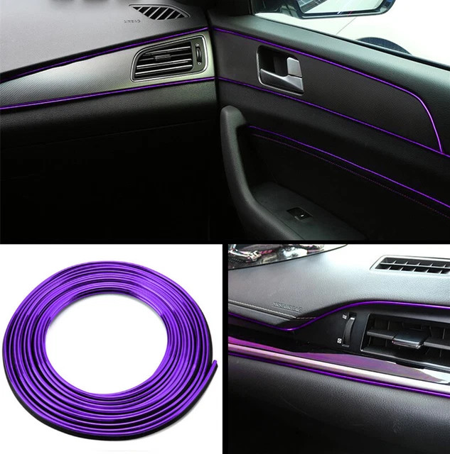 Bande Décorative Voiture X AUTOHAUX 5m Jaune - Moulage Bordure PVC Pour Intérieur/Extérieur