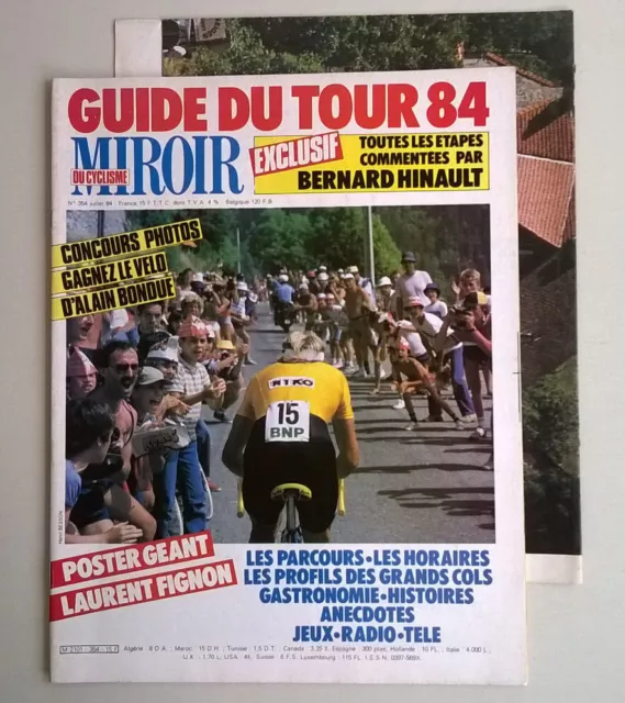 MIROIR DU CYCLISME - N°354 (Juillet 1984) - Guide du Tour 84 (avec poster Fignon