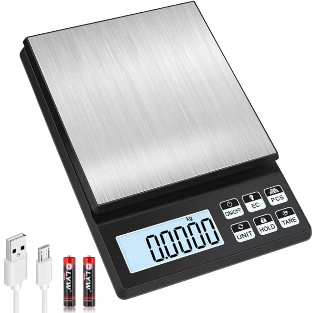 Digital Kitchen Scale 5kg/0.1g Rechargeable Food Scale High Precision Pocket Foo