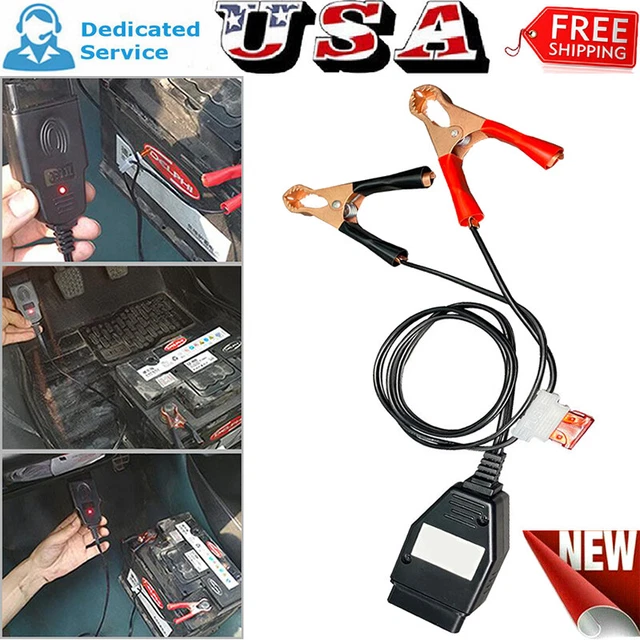 Car OBD2 ECU Connector 12V Battery Replacement Memory Saver Tool Alligator Clip