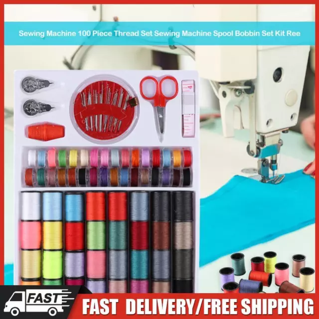 100Pcs Sewing Thread Tools Kit Sewing Thread Set Needle and Thread Kit DE