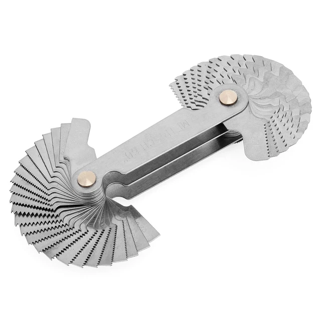 US Screw Gauge Thread Pitch Metric 60° & Whitworth 55° Measuring Gauging Tools