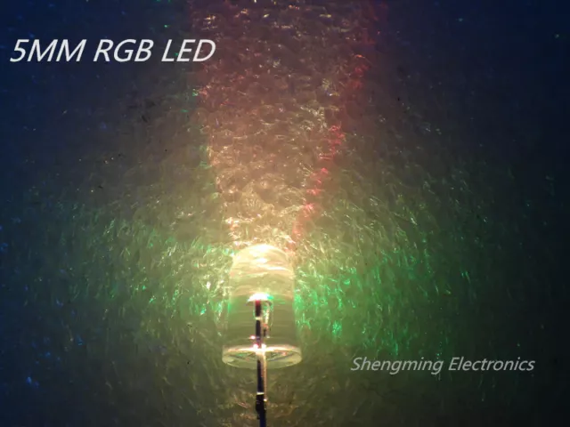 100pcs 5mm RGB 2-pin Slow Flash Round LED Lamps Rainbow Blink