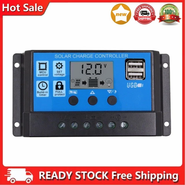 Controller di carica solare 12 V/24 V uscita controller solare LCD con impostazione timer