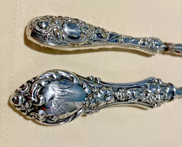 Solid Silver and steel Shoe Horn and Button Hook, Birmingham, 1908