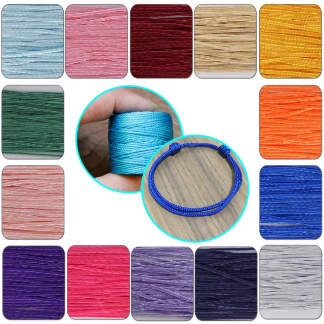 1.2mm Bijoux Corde Cordon pour Bracelet Collier Nylon Mince Corde Perles