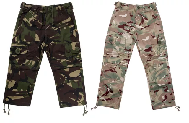 Niños Camuflaje Militar Polly / Algodón Multi Bolsillo Pantalones Nuevos