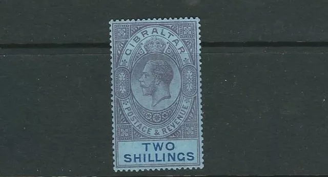 Gibraltar 1912 KGV (Scott 72 2 Schilling) F/VF MH Bitte Beschreibung Lesen