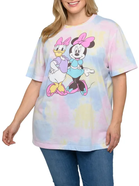 Minnie Mouse Daisy Duck T-Shirt Tie-Dye Short Sleeve Womens Plus Size Disney
