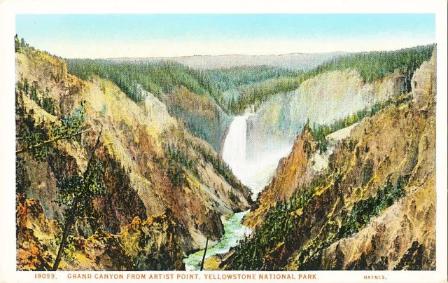 Yellowstone Nat'l Park: 19099 Grand Canyon from Artist Point - Haynes Red Letter