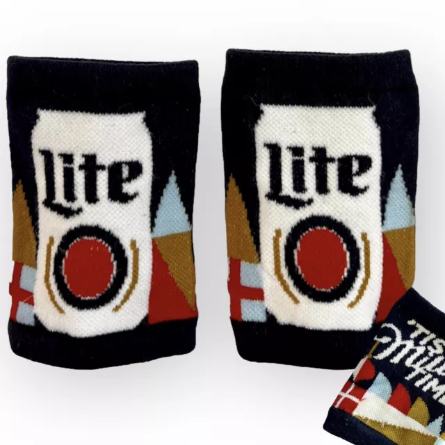 2 Miller Lite Beer Can Koozies ‘Tis Christmas Ugly Sweater Bottle Coozie Cover