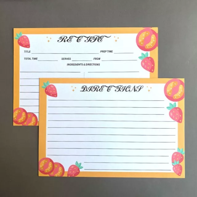 50 Count Blank Recipe Cards Double Sided Recipe Cards Durable