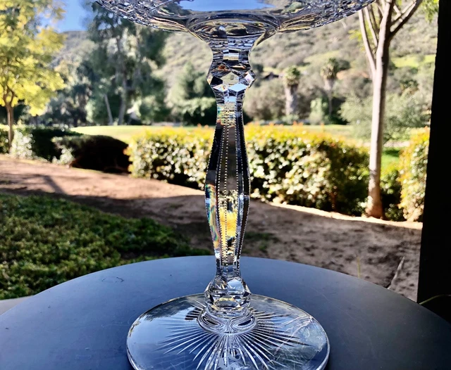AMERICAN BRILLIANT cut glass compote "Hob Diamond" SIGNED H.P. Sinclaire. VIDEO! 2