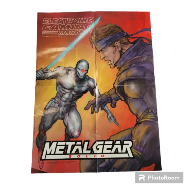 METAL GEAR SOLID Double Sided Promo Pullout Game Poster EGM 1998 Insert PS2 VTG