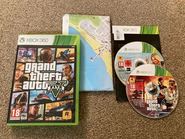 GTA V game Microsoft Xbox 360 Grand Theft Auto Five Includes Map + Manual GTAV