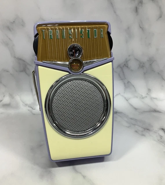 1960S RETRO STYLE Portable BEACH BOY AM/FM Transistor Radio, Purple $19 ...