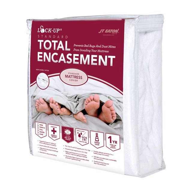 JT Eaton 83QUENC Queen Size Fabric Mattress Encasement 60 L x 80 W in.