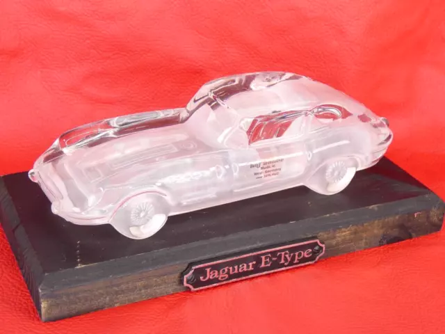 Hofbauer Jaguar E Type Glass Paperweigh Vintage