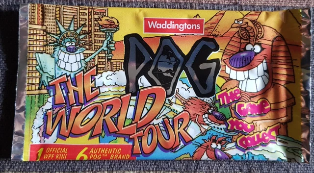 Waddingtons Pogs World Tour - Mint In Packet, 1990s Vintage Nostalgia