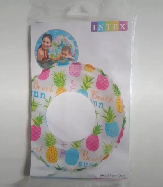 Bouée gonflable, 61cm, motifs ananas,Intex, Neuf