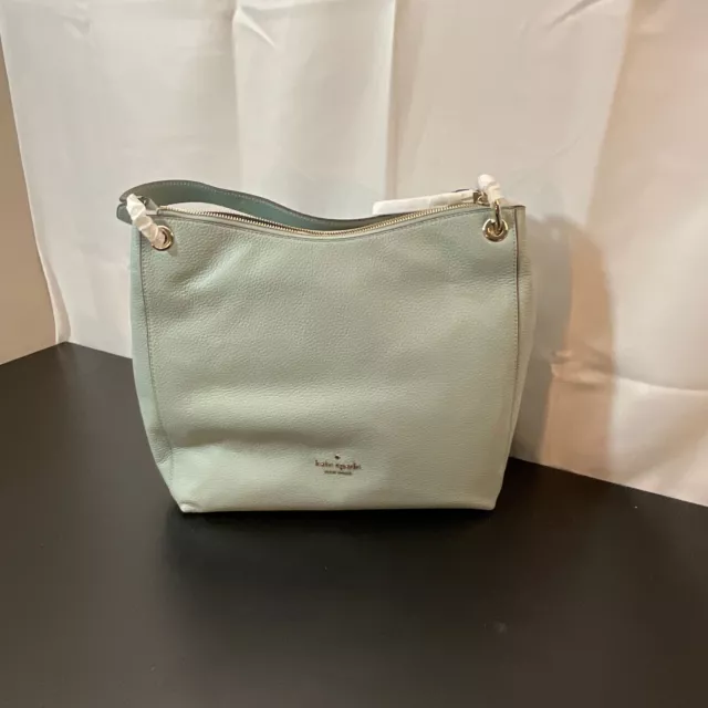 Kate Spade New York Kat Womens Cloud Mist Leather Shoulder Bag WKR00311