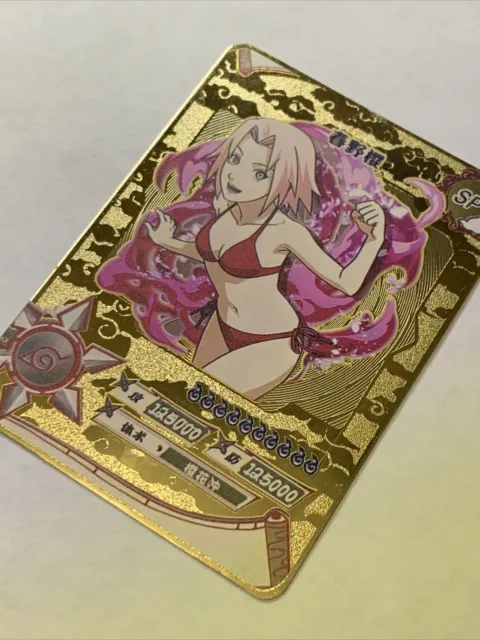 Sakura Haruno Naruto Ninja Goddess Story SP GOLD METAL CARD Rare Waifu Girl Sexy 3