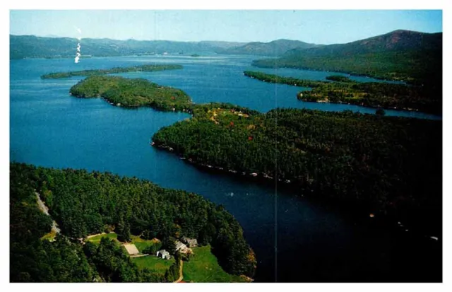 Postcard AERIAL VIEW SCENE Lake George New York NY AR9630
