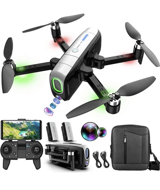 Hanmilt FX-9P Silver Black 1600mAh Lithium Ion GPS Folding Drone Age 14+