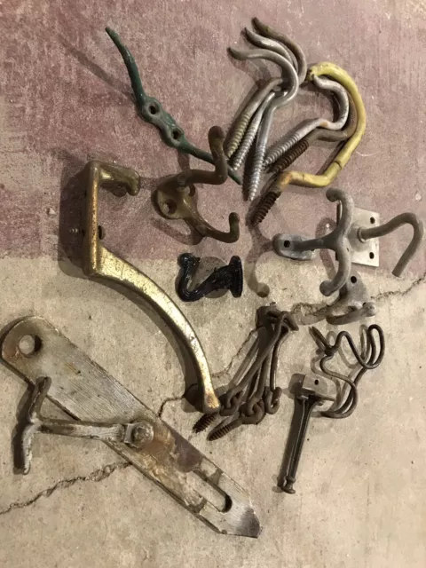 Get Hooked! Lot of Variety Vintage Hooks! Salvage Art Wood Projects Repurpose! 2