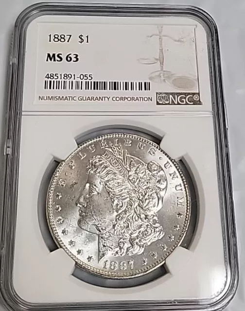 1887 Morgan Silver Dollar - NGC MS 63 - Brown Label D06