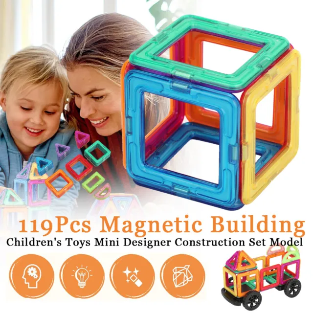 Magnetische Bausteine 119st Magnetic Blöcke Kinder Spielzeug Magnetische Gebäude