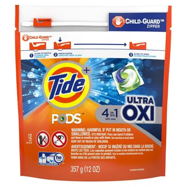 Tide 1000851 Oxi Original Scent Laundry Detergent Pod - Pack of 6  12 per Pack