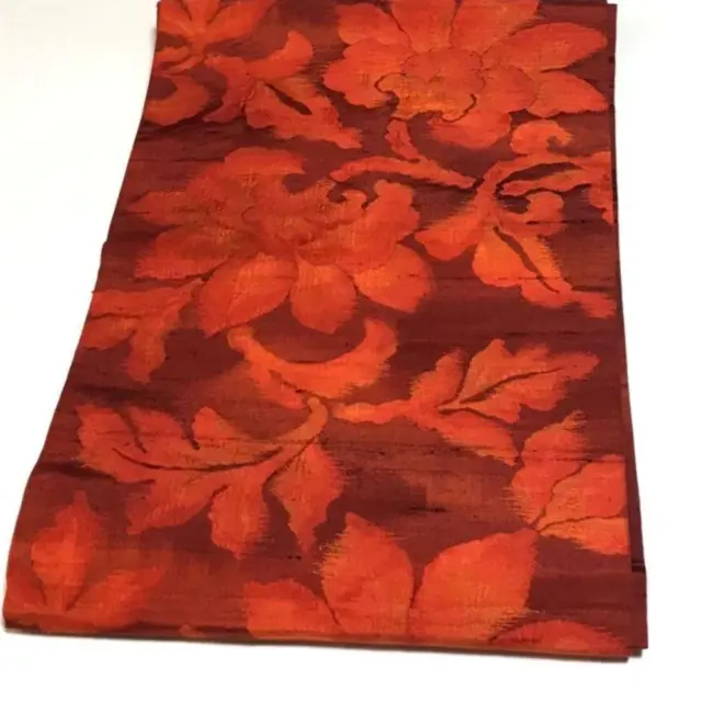 8425# Japanese Vintage Nagoya Obi Belt kimono Pure Silk Floral Arabesque Pattern