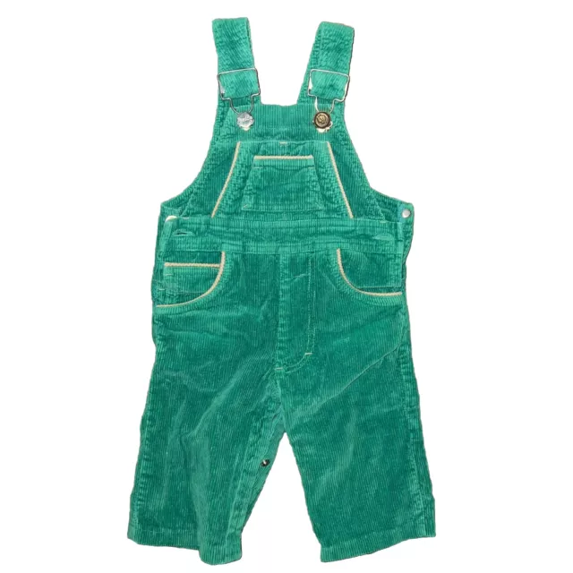 Vtg 70s 80s Baby Popsicle Green Corduroy Overalls USA Made Size 12 Months a6