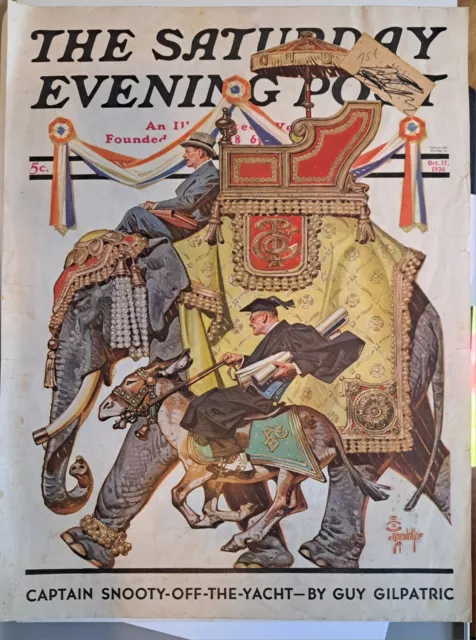 THE SATURDAY EVENING POST  October 13 1936 Art by JC Leyendecker --cover only!
