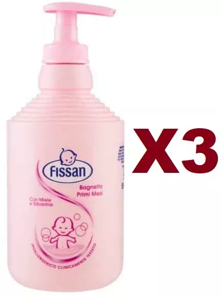 3 Pz Fissan Bagnetto Primi Mesi 500Ml