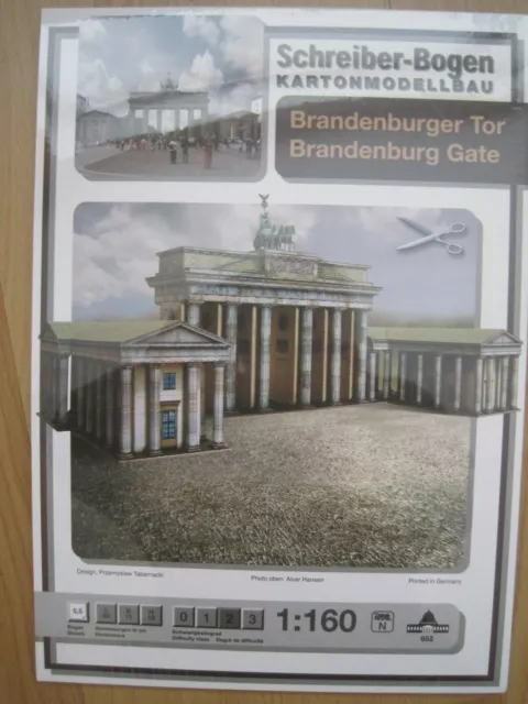 Brandenburger Tor Berlin Deutschland Schreiber-Bogen Kartonbausatz  Bastelbogen