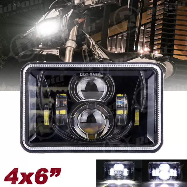 4x6 inch LED Headlight Projector High Low Sealed Beam For YAMAHA TW200 DT 125 RE