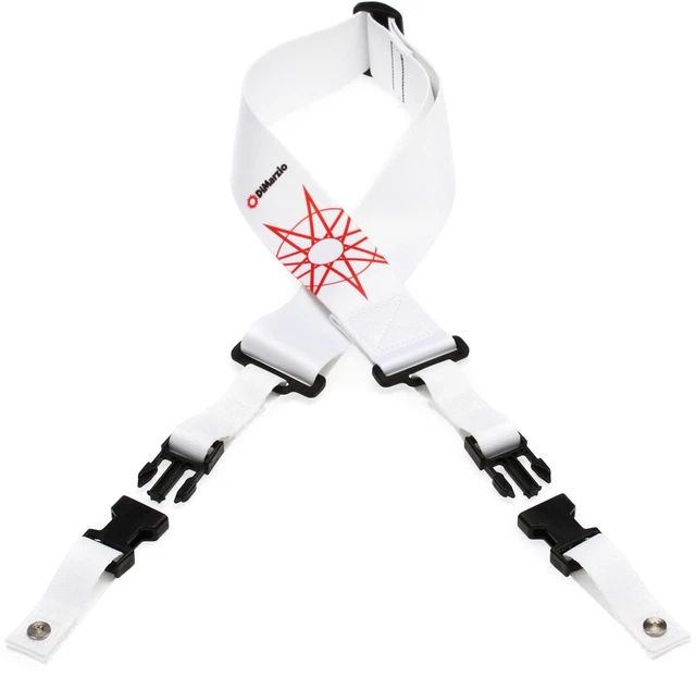DiMarzio Jim Root #4 Cliplock Guitar Strap - White Original Length