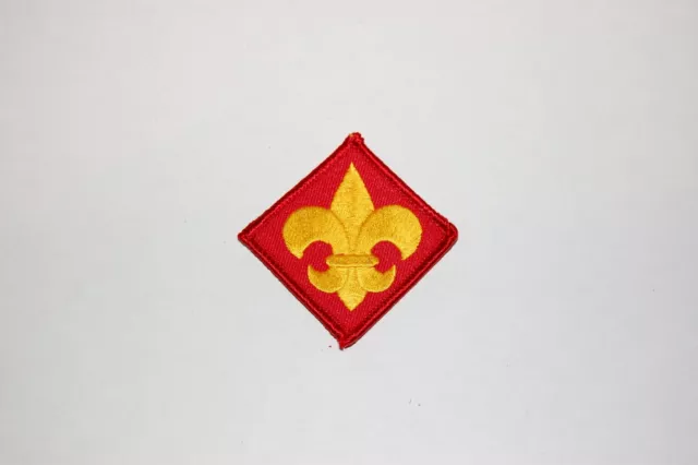 Vintage Boy Scouts Of America Red Diamond Patch Yellow Fleur-de-lis BSA