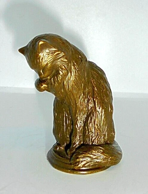 BRONZE FRANKLIN MINT SEATED CAT ORNAMENT FIGURINE. c.1986. PERFECT CONDITION. BRONZE FRANKLIN MINT SEATED CAT ORNAMENT FIGURINE. c.1986. PERFECT CONDITION.