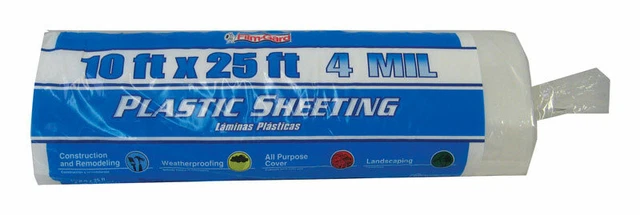 Film-Gard Plastic Sheeting 4 mil T X 10 ft. W x 25 ft. L Polyethylene Clear 1 pk