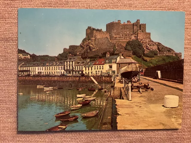 Vintage Postcard - Mont Orgueil Castle & Gorey Harbour, Jersey