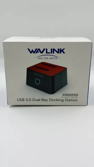 WAVLINK USB 3.0 to 2.5" 3.5'' SATA Hard drive Docking Station Dual Bay HDD/SDD